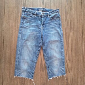 Lucky‎ Brand Hayden Skinny Denim Shorts Medium Wash Raw Hem Size 4/27 R